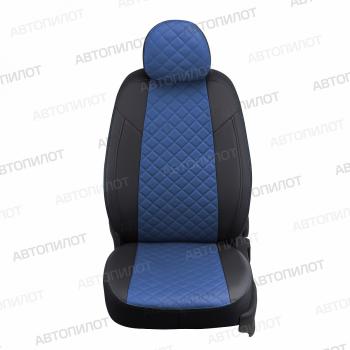 14 499 р. Чехлы на сиденья Ромб (к. Comfort Luxe экокожа) Автопилот  Уаз Патриот  23632 (2016-2025) 2-ой рестайлинг пикап (черный/синий)  с доставкой в г. Владивосток. Увеличить фотографию 3