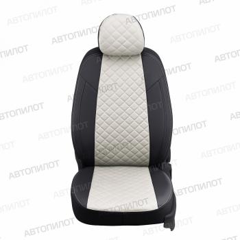 7 999 р. Чехлы на сиденья Ромб (к. Comfort Luxe экокожа) Автопилот  Уаз Патриот  23632 (2016-2025) 2-ой рестайлинг пикап (черный/белый)  с доставкой в г. Владивосток. Увеличить фотографию 3