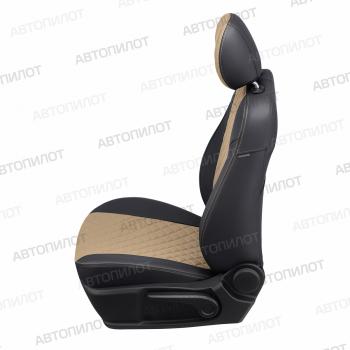 7 799 р. Чехлы на сиденья Ромб (к. Comfort Luxe экокожа) Автопилот  Уаз Патриот ( 23632,  3163 5 дв.) (2016-2025) 2-ой рестайлинг пикап, 2-ой рестайлинг (черный/темно-бежевый)  с доставкой в г. Владивосток. Увеличить фотографию 4