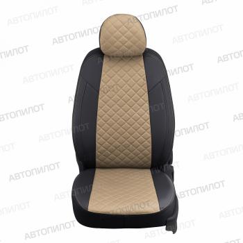 7 799 р. Чехлы на сиденья Ромб (к. Comfort Luxe экокожа) Автопилот  Уаз Патриот ( 23632,  3163 5 дв.) (2016-2025) 2-ой рестайлинг пикап, 2-ой рестайлинг (черный/темно-бежевый)  с доставкой в г. Владивосток. Увеличить фотографию 3