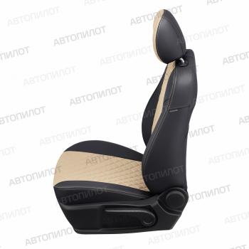 7 999 р. Чехлы на сиденья Ромб (к. Comfort Luxe экокожа) Автопилот  Уаз Патриот ( 23632,  3163 5 дв.) (2016-2025) 2-ой рестайлинг пикап, 2-ой рестайлинг (черный/бежевый)  с доставкой в г. Владивосток. Увеличить фотографию 4