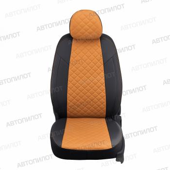 14 499 р. Чехлы на сиденья Ромб (к. Comfort Luxe экокожа) Автопилот  Уаз Патриот ( 23632,  3163 5 дв.) (2016-2025) 2-ой рестайлинг пикап, 2-ой рестайлинг (черный/оранжевый)  с доставкой в г. Владивосток. Увеличить фотографию 5