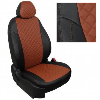 14 499 р. Чехлы на сиденья Ромб (к. Comfort Luxe экокожа) Автопилот  Уаз Патриот ( 23632,  3163 5 дв.) (2016-2025) 2-ой рестайлинг пикап, 2-ой рестайлинг (черный/коричневый)  с доставкой в г. Владивосток. Увеличить фотографию 2