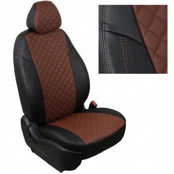 7 999 р. Чехлы на сиденья Ромб (к. Comfort Luxe экокожа) Автопилот  Уаз Патриот ( 23632,  3163 5 дв.) (2016-2025) 2-ой рестайлинг пикап, 2-ой рестайлинг (черный/темно-коричневый)  с доставкой в г. Владивосток. Увеличить фотографию 2