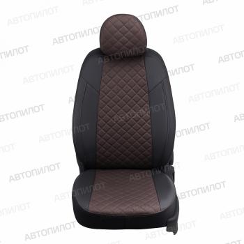 14 899 р. Чехлы на сиденья Ромб (к. Comfort Luxe экокожа) Автопилот  Уаз Патриот ( 23632,  3163 5 дв.) (2016-2025) 2-ой рестайлинг пикап, 2-ой рестайлинг (черный/шоколад)  с доставкой в г. Владивосток. Увеличить фотографию 4