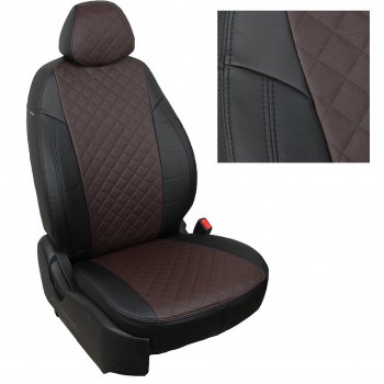 14 899 р. Чехлы на сиденья Ромб (к. Comfort Luxe экокожа) Автопилот  Уаз Патриот ( 23632,  3163 5 дв.) (2016-2025) 2-ой рестайлинг пикап, 2-ой рестайлинг (черный/шоколад)  с доставкой в г. Владивосток. Увеличить фотографию 2