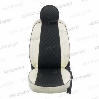 14 499 р. Чехлы на сиденья Ромб (к. Comfort Luxe экокожа) Автопилот  Уаз Патриот ( 23632,  3163 5 дв.) (2016-2025) 2-ой рестайлинг пикап, 2-ой рестайлинг (белый/черный)  с доставкой в г. Владивосток. Увеличить фотографию 3