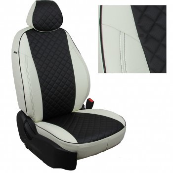 14 499 р. Чехлы на сиденья Ромб (к. Comfort Luxe экокожа) Автопилот  Уаз Патриот ( 23632,  3163 5 дв.) (2016-2025) 2-ой рестайлинг пикап, 2-ой рестайлинг (белый/черный)  с доставкой в г. Владивосток. Увеличить фотографию 2