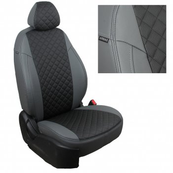 7 799 р. Чехлы на сиденья Ромб (к. Comfort Luxe экокожа) Автопилот  Уаз Патриот ( 23632,  3163 5 дв.) (2016-2025) 2-ой рестайлинг пикап, 2-ой рестайлинг (серый/черный)  с доставкой в г. Владивосток. Увеличить фотографию 2