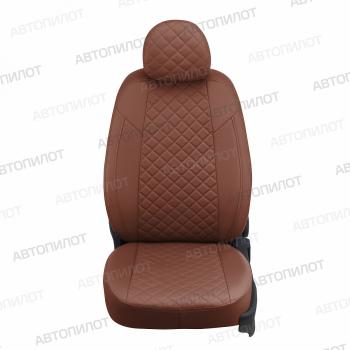 14 499 р. Чехлы на сиденья Ромб (к. Comfort Luxe экокожа) Автопилот  Уаз Патриот  23632 (2016-2025) 2-ой рестайлинг пикап (коричневый)  с доставкой в г. Владивосток. Увеличить фотографию 3