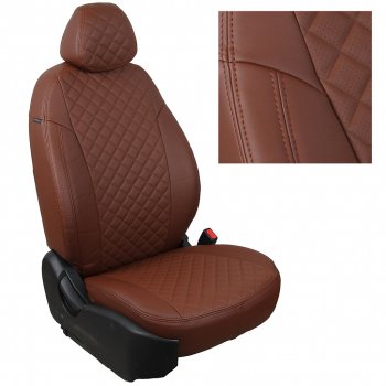 7 999 р. Чехлы на сиденья Ромб (к. Comfort Luxe экокожа) Автопилот  Уаз Патриот ( 23632,  3163 5 дв.) (2016-2025) 2-ой рестайлинг пикап, 2-ой рестайлинг (темно-коричневый)  с доставкой в г. Владивосток. Увеличить фотографию 2