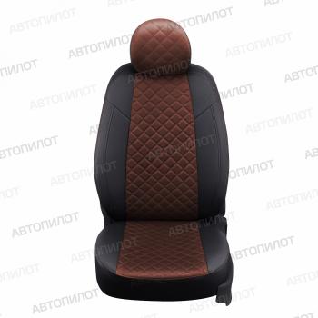 14 499 р. Чехлы на сиденья Алькантара ромб (к. Comfort Luxe экокожа) Автопилот  Уаз Патриот  23632 (2016-2025) 2-ой рестайлинг пикап (черный/шоколад)  с доставкой в г. Владивосток. Увеличить фотографию 3