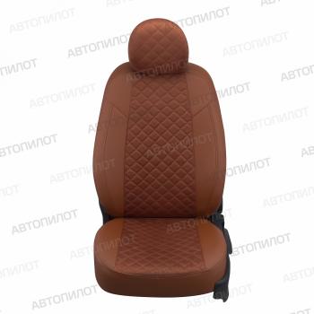 14 499 р. Чехлы на сиденья Алькантара ромб (к. Comfort Luxe экокожа) Автопилот  Уаз Патриот  23632 (2016-2025) 2-ой рестайлинг пикап (коричневый)  с доставкой в г. Владивосток. Увеличить фотографию 3