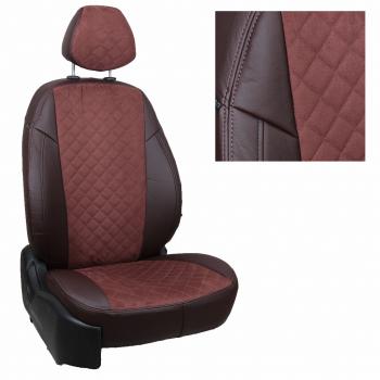 14 499 р. Чехлы на сиденья Алькантара ромб (к. Comfort Luxe экокожа) Автопилот  Уаз Патриот  23632 (2016-2025) 2-ой рестайлинг пикап (шоколад)  с доставкой в г. Владивосток. Увеличить фотографию 2