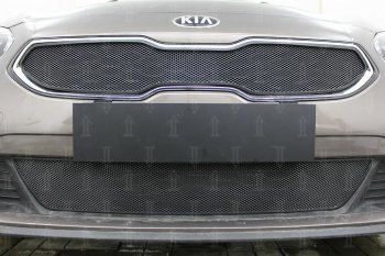 3 099 р. Защитная сетка в бампер (низ, ячейка 3х7 мм) Alfeco Стандарт  KIA Ceed  3 CD (2018-2024) универсал, хэтчбэк (Чёрная)  с доставкой в г. Владивосток. Увеличить фотографию 2