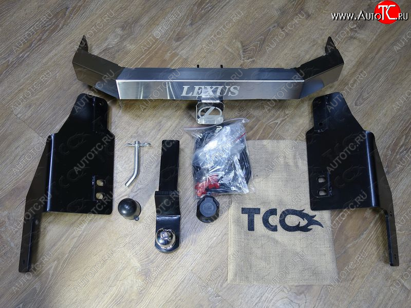 23 849 р. Фаркоп (тягово-сцепное устройство) (Sport) TCC Тюнинг  Lexus GX460  J150 (2013-2019) 1-ый рестайлинг (оцинкованный, шар Е нержавейка, надпись Lexus)  с доставкой в г. Владивосток