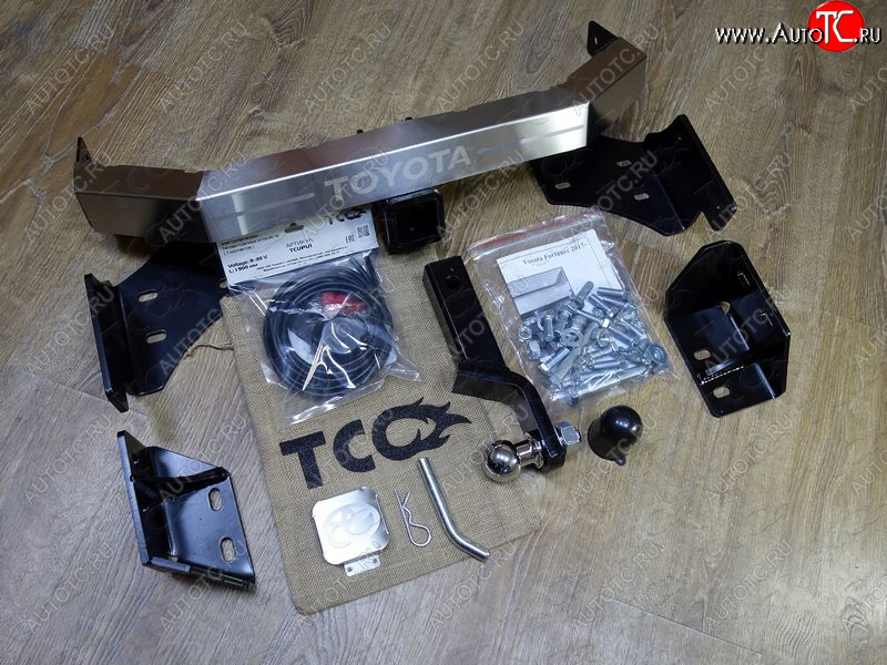 23 899 р. Фаркоп (тягово-сцепное устройство) TCC Тюнинг  Toyota Fortuner  AN160 (2020-2024) рестайлинг (оцинкованный, крюк Е, надпись Toyota)  с доставкой в г. Владивосток