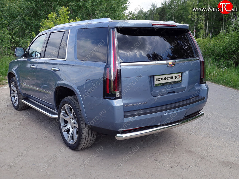 22 999 р. Защита задняя (нержавейка 76,1 мм) ТСС Тюнинг Cadillac Escalade GMTK2 джип 5 дв. короткая база (2015-2020)  с доставкой в г. Владивосток