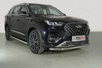 20 899 р. Защита переднего бампера нижняя d60,3 мм ТСС Тюнинг  Chery Tiggo 8 PRO (2021-2025) (нержавейка)  с доставкой в г. Владивосток. Увеличить фотографию 1