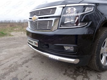 7 699 р. Верхняя декоративная вставка решетки радиатора ТСС Тюнинг  Chevrolet Tahoe  K2UC (2014-2021) (d 12 мм)  с доставкой в г. Владивосток. Увеличить фотографию 1