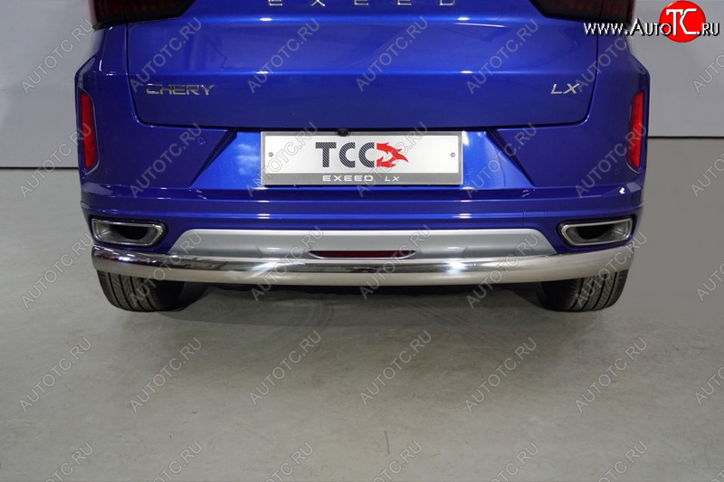 15 599 р. Защита заднего бампера (1.5L Turbo 2WD, овальная, d75х42 мм) TCC EXEED LX 1-ый рестайлинг (2021-2024)  с доставкой в г. Владивосток