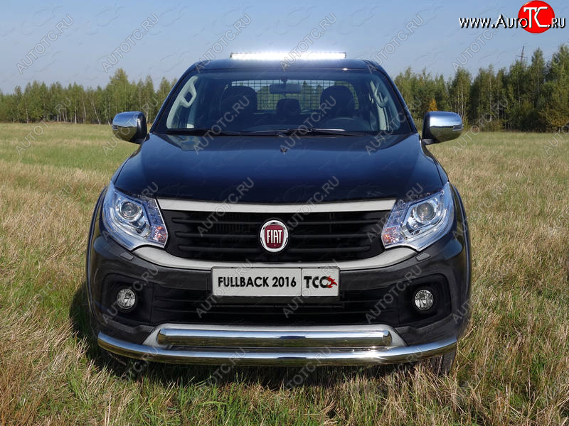 28 699 р. Защита передняя нижняя двойная 76,1*75 мм ТСС Тюнинг Fiat Fullback (2016-2018) (нержавейка)  с доставкой в г. Владивосток