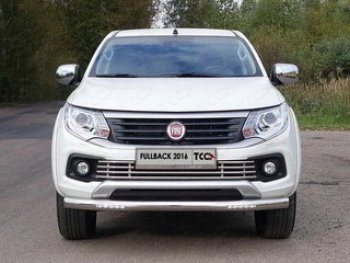 9 349 р. Нижняя декоративная вставка в бампер ТСС Тюнинг  Fiat Fullback (2016-2018) (d 16 мм )  с доставкой в г. Владивосток. Увеличить фотографию 1