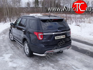 24 949 р. Защита задняя (уголки, нержавейка 76,1 мм) ТСС Тюнинг Ford Explorer U502 1-ый рестайлинг, 5 дв. (2015-2018)  с доставкой в г. Владивосток