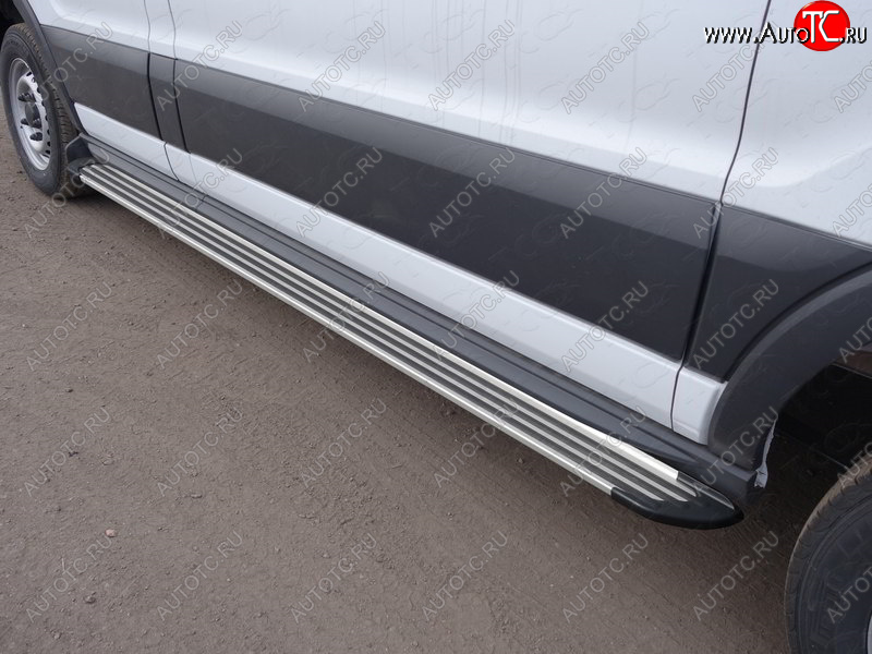 14 849 р. Порог правый алюминиевый Slim Line Silver, ТСС Тюнинг  Ford Transit Connect (2013-2018) (Slim Line Silver)  с доставкой в г. Владивосток