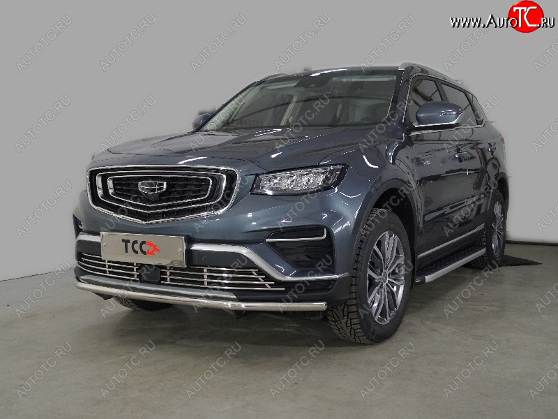 16 999 р. Защита переднего бампера нижняя 42,4 мм ТСС Тюнинг  Geely Atlas Pro  NL3 (2019-2024) (нержавейка)  с доставкой в г. Владивосток