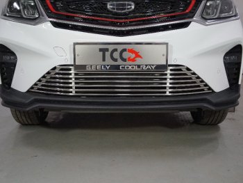 12 749 р. Декоративная вставка в бампер ТСС Тюнинг  Geely Coolray  SX11 (2018-2025) дорестайлинг, рестайлинг (d 12 мм)  с доставкой в г. Владивосток. Увеличить фотографию 1