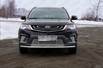 9 349 р. Нижняя декоративная вставка в бампер ТСС Тюнинг  Geely Emgrand X7 (2019-2021) 2-ой рестайлинг (d 12 мм)  с доставкой в г. Владивосток. Увеличить фотографию 1