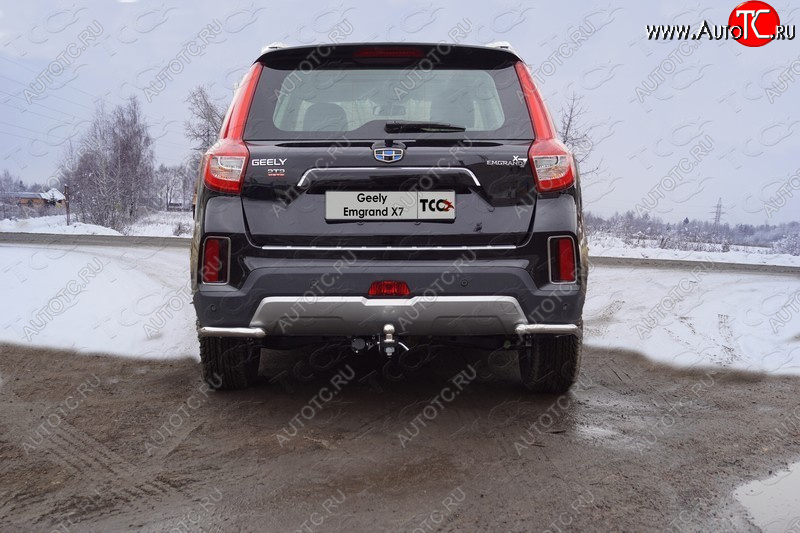 7 799 р. Защита заднего бампера (уголки, d42,4 мм) TCC  Geely Emgrand X7 (2019-2021) 2-ой рестайлинг  с доставкой в г. Владивосток