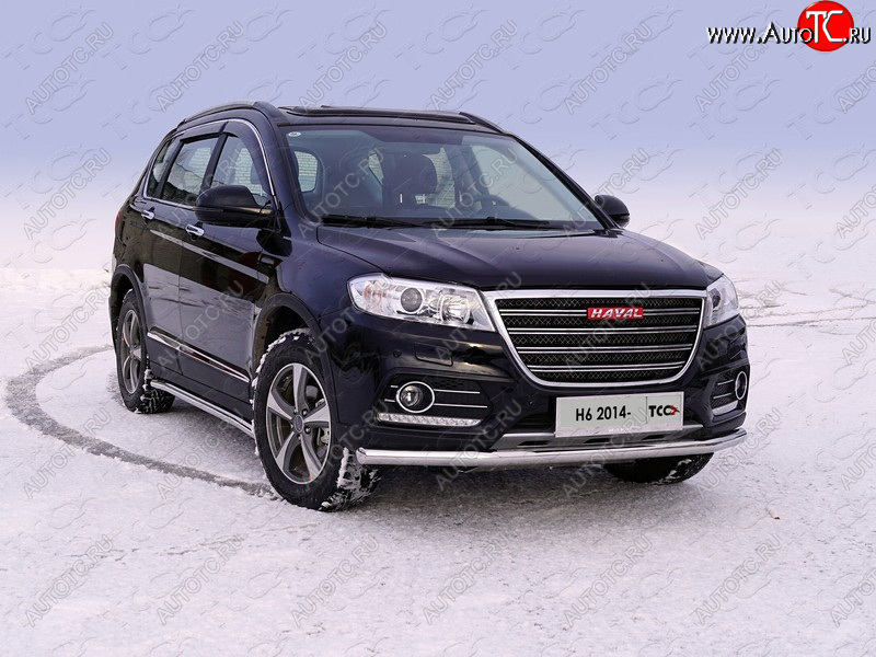 21 899 р. Защита переднего бампера нижняя d60,3 мм ТСС Тюнинг Haval H6 (2013-2020) (нержавейка)  с доставкой в г. Владивосток