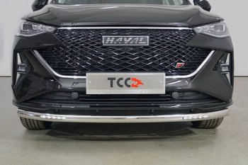 29 699 р. Защита переднего бампера нижняя с ДХО 60,3 мм ТСС Тюнинг  Haval F7 (2022-2024) рестайлинг (нержавейка)  с доставкой в г. Владивосток. Увеличить фотографию 1