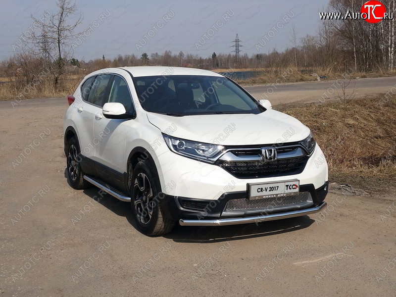 19 999 р. Защита переднего бампера нижняя d60,3 мм ТСС Тюнинг  Honda CR-V  RW,RT (2016-2020) дорестайлинг (нержавейка)  с доставкой в г. Владивосток