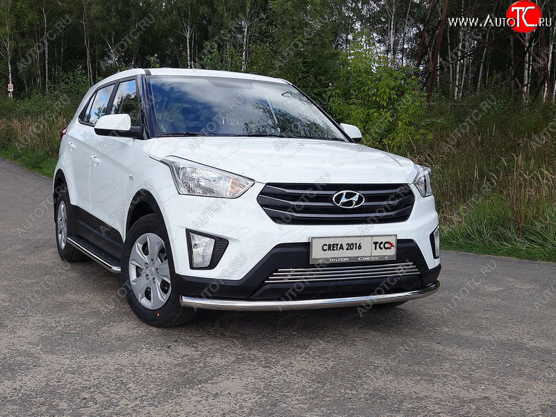 18 699 р. Защита переднего бампера нижняя d60,3 мм ТСС Тюнинг Hyundai Creta GS дорестайлинг (2015-2019) (нержавейка)  с доставкой в г. Владивосток