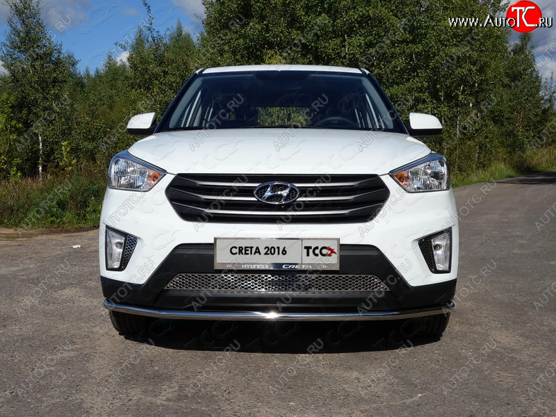 16 899 р. Защита переднего бампера нижняя d42,4 мм ТСС Тюнинг Hyundai Creta GS дорестайлинг (2015-2019) (нержавейка)  с доставкой в г. Владивосток