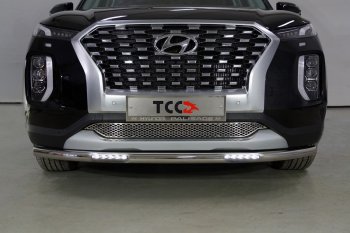 39 999 р. Защита переднего бампера нижняя с ДХО 60,3 мм ТСС Тюнинг  Hyundai Palisade  LX2 (2018-2022) (нержавейка)  с доставкой в г. Владивосток. Увеличить фотографию 1