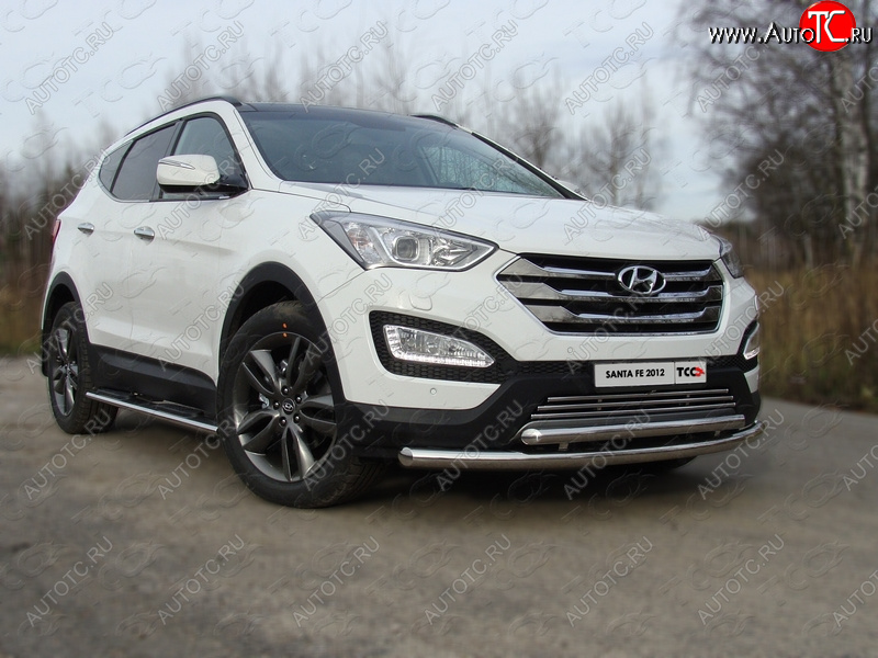 22 999 р. Защита переднего бампера нижняя d60,3*50,8 мм ТСС Тюнинг Hyundai Santa Fe DM рестайлинг (2015-2019) (нержавейка)  с доставкой в г. Владивосток