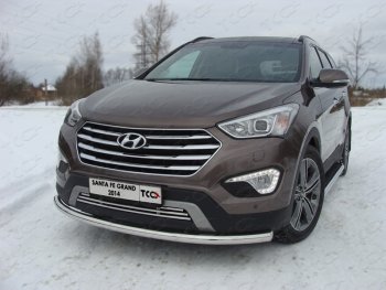 15 549 р. Защита переднего бампера нижняя d60,3 мм ТСС Тюнинг  Hyundai Grand Santa Fe  1 DM (2013-2016) дорестайлинг (нержавейка)  с доставкой в г. Владивосток. Увеличить фотографию 1