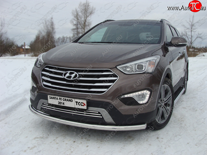 15 549 р. Защита переднего бампера нижняя d60,3 мм ТСС Тюнинг  Hyundai Grand Santa Fe  1 DM (2013-2016) дорестайлинг (нержавейка)  с доставкой в г. Владивосток