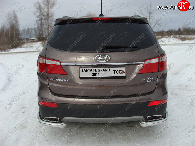 18 699 р. Защита заднего бампера (уголки, d60,3 мм) TCC  Hyundai Grand Santa Fe  1 DM (2013-2016) дорестайлинг  с доставкой в г. Владивосток