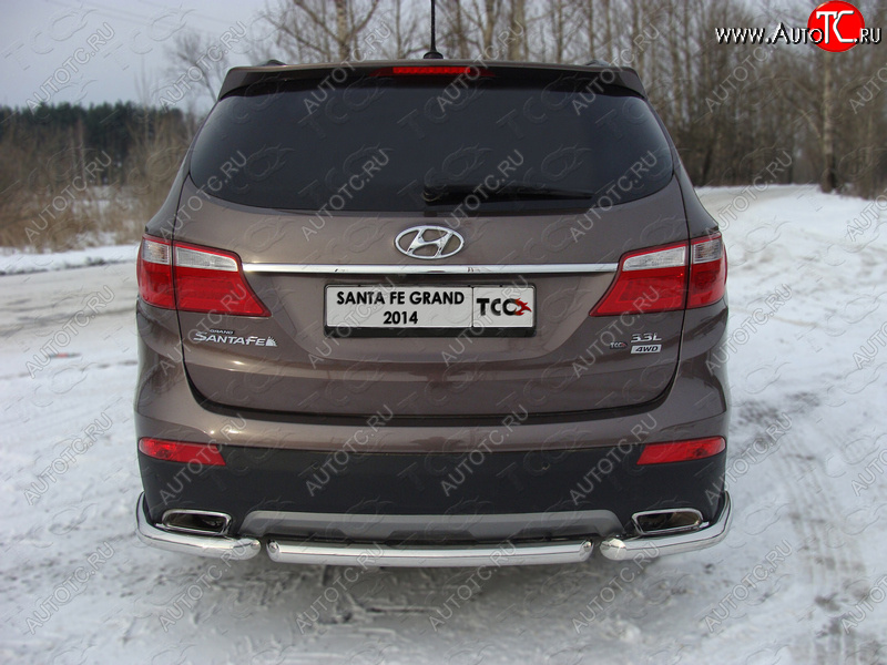 12 299 р. Защита задняя (нержавейка 60,3 мм) ТСС Тюнинг Hyundai Santa Fe DM дорестайлинг (2012-2016)  с доставкой в г. Владивосток