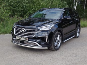 Защита переднего бампера нижняя d60,3 мм ТСС Тюнинг Hyundai (Хюндаи) Grand Santa Fe (гранд)  1 DM (2016-2018) 1 DM рестайлинг  (нержавейка)