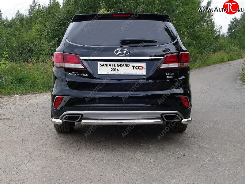 12 299 р. Защита задняя (центральная 60,3 мм) ТСС Тюнинг  Hyundai Santa Fe  DM (2015-2019) рестайлинг (центральная)  с доставкой в г. Владивосток