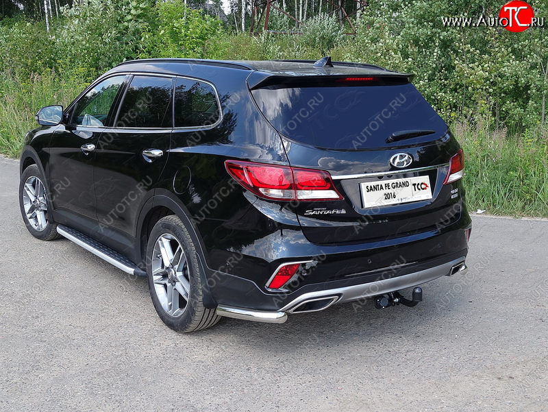 17 999 р. Защита заднего бампера (уголки, d60,3 мм) TCC  Hyundai Santa Fe  DM (2015-2019) рестайлинг  с доставкой в г. Владивосток