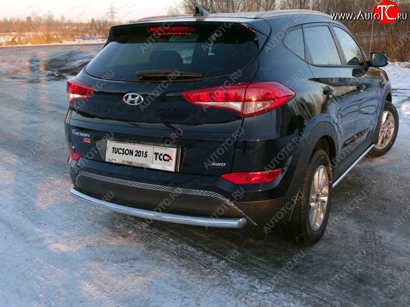 16 549 р. Защита задняя (нержавейка 60,3 мм) ТСС Тюнинг Hyundai Tucson TL дорестайлинг (2015-2018)  с доставкой в г. Владивосток