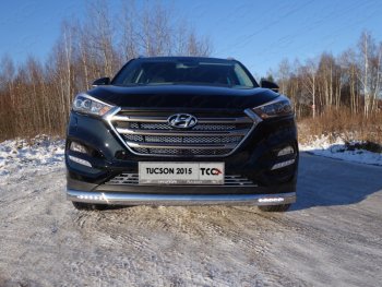 5 449 р. Декоративная вставка в бампер ТСС Тюнинг  Hyundai Tucson  TL (2015-2018) дорестайлинг (d 12 мм)  с доставкой в г. Владивосток. Увеличить фотографию 1