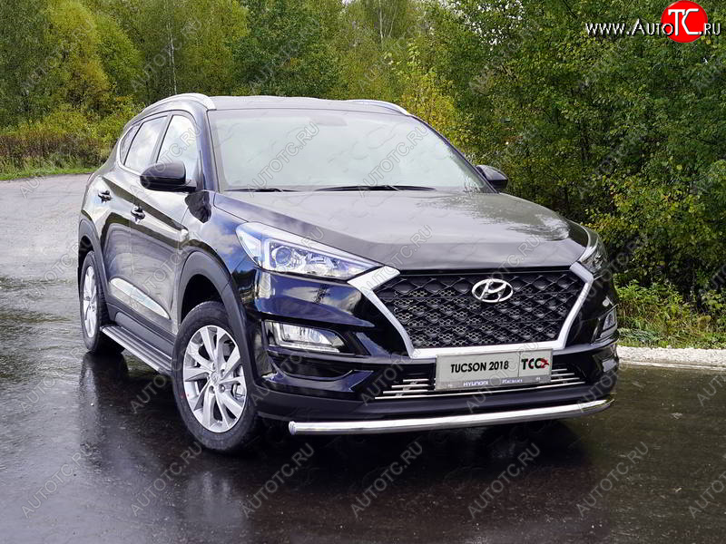 18 699 р. Защита переднего бампера нижняя d60,3 мм ТСС Тюнинг Hyundai Tucson TL рестайлинг (2018-2021) (нержавейка)  с доставкой в г. Владивосток